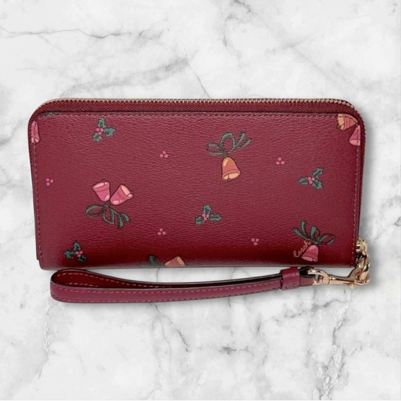Coach. Holiday Bells Long Zip Around Wallet NWT $298 Retail Limited Edition - Picture 9 of 12